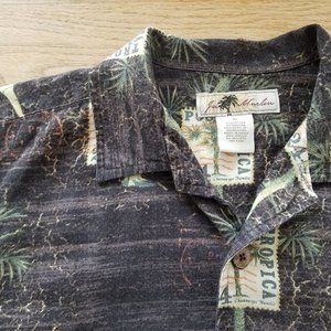 JOE MARLIN Mens Short Sleeve Shirt Sz M tropical travel EUC